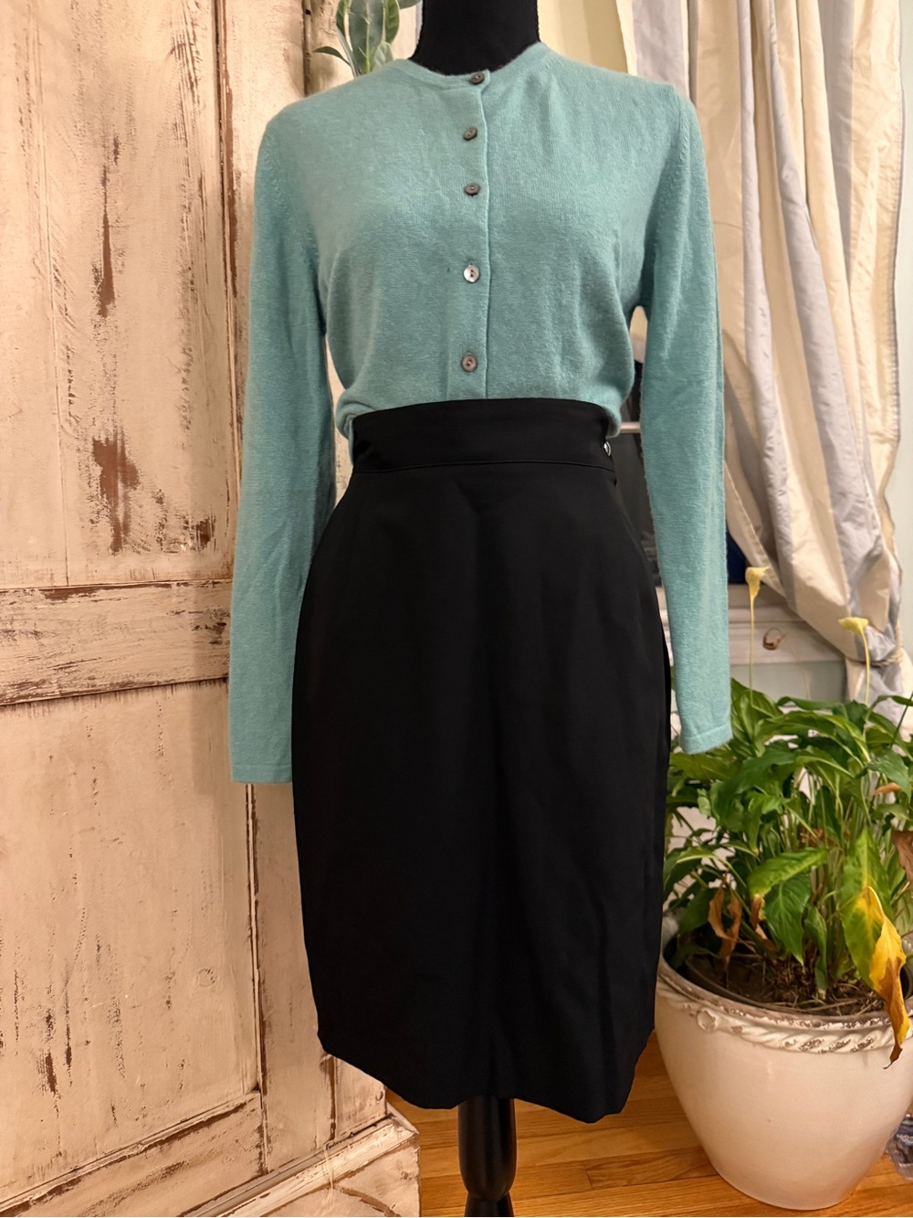 State Of Claude Montana Vintage Pencil Skirt Black Women’s Size 6 Made In Italy